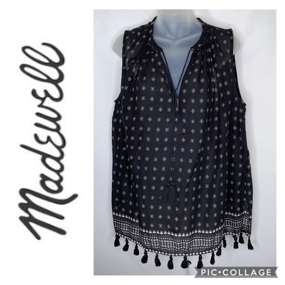 Madewell Tops - Madewell Scatterblock sleeveless black/wh size S